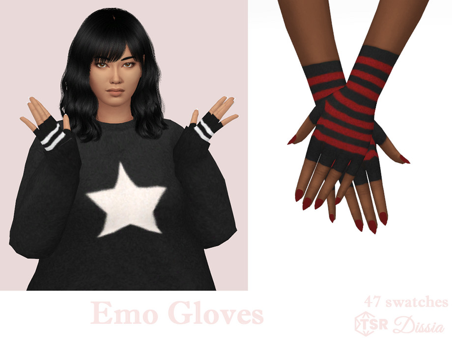 The Sims Resource - Emo Gloves