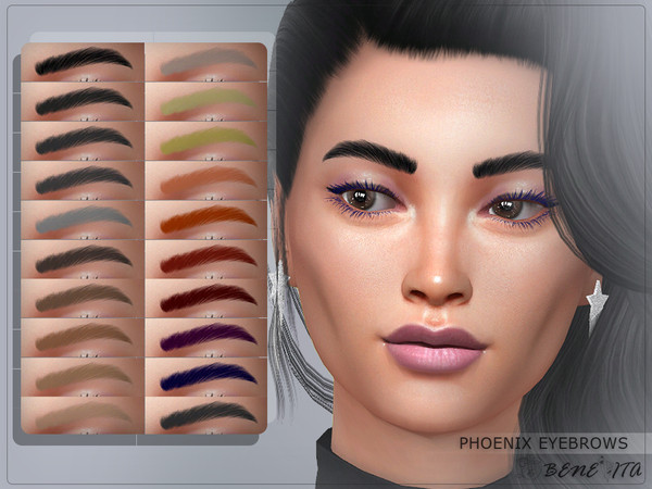 Sims 4 — Phoenix Eyebrows [HQ] by Benevita — Phoenix Eyebrows HQ 20 Swatches For Female and Male (Teen to Elder) I hope