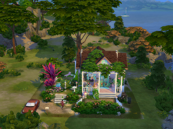 Sims 4 — The Oasis no cc 20x20 by sgK452 — A quiet place with soft colors, on a small plot, a holiday home or not. Small