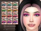 Sims 4 — Eyeshadow 36 (HQ) by Caroll912 — A 12-swatch bright eyeshadow in neon rainbow colour palette. Eyeshadow is