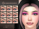 Sims 4 — Eyeliner 19 (HQ) by Caroll912 — A 9-swatch Maxis Match delicate eyeliner in shades of dark rainbow, black and