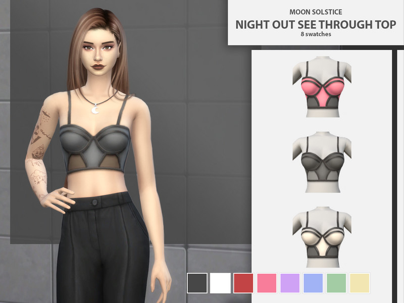 Sims 4 The Sims Resource | Night out see through top by TSR Creator