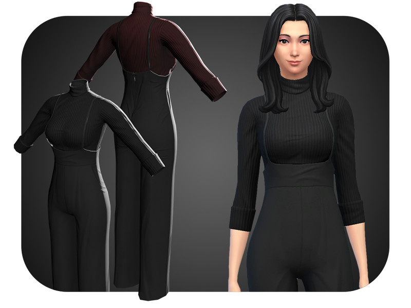 Sims 4 The Sims Resource | Turtleneck Apron Trousers by TSR Creator