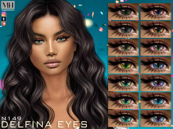 Sims 4 — [Patreon] Delfina Eyes N149 by MagicHand — Crystal eyes for males and females in 16 swatches - HQ Compatible.