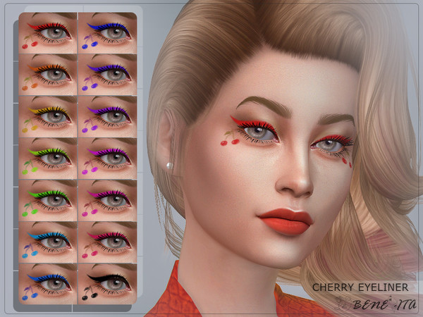 Sims 4 — Cherry Eyeshadow [HQ] by Benevita — Cherry Eyeshadow Makeup Category HQ 14 Swatches I hope you like!