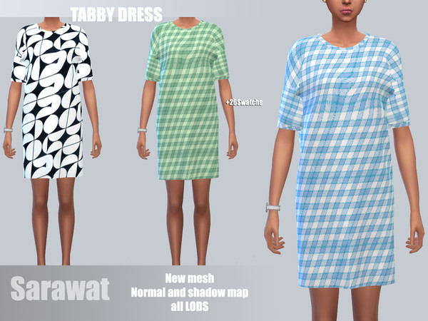 Sims 4 — Tabby Dress-Sarawat by Sarawat — New mesh Dress for female sims All lods Hq compatible Normal and shadow maps 26