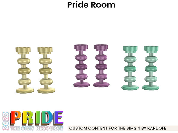 Sims 4 — kardofe_Pride Room_ Candleholders by kardofe — Group of two decorative candlesticks, in three colour options
