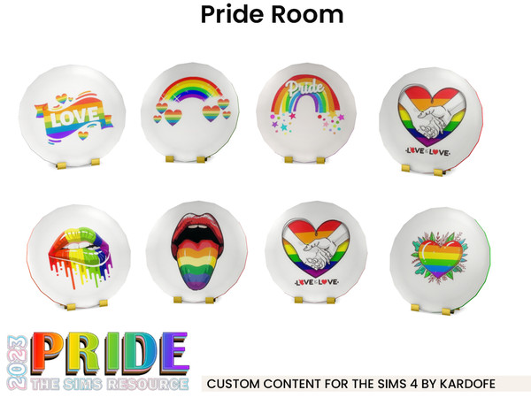 Sims 4 — kardofe_Pride Room_ Dish by kardofe — Decorative dish, decorated with pride motifs, in eight different options