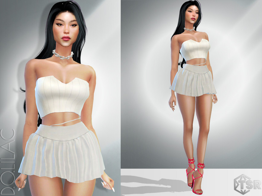 The Sims Resource Pinstripe Bustier Top DO917