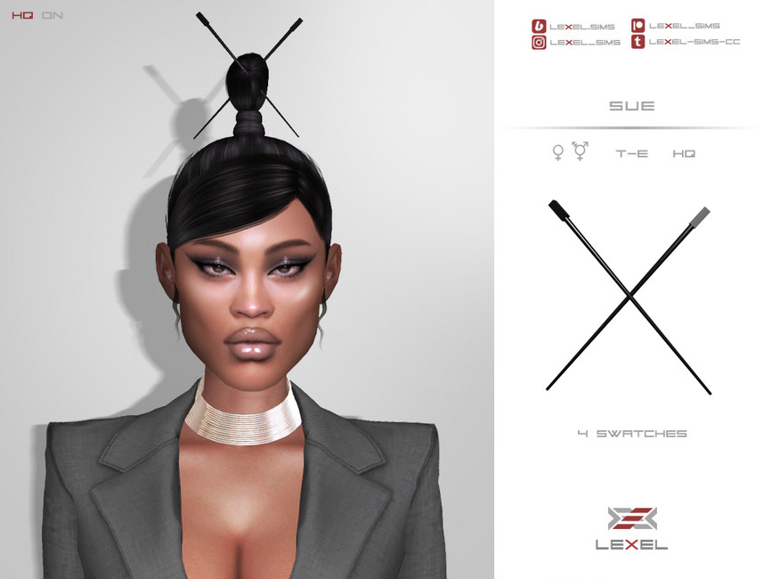 The Sims Resource Sue Hair sticks (Hair accessory)