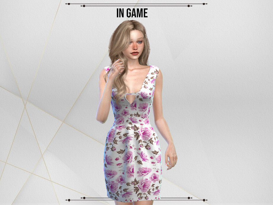 The Sims Resource - Belle Flower Dress