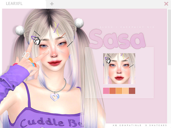 Sims 4 — Sasa Blush N10 by Learxfl — - 5 swatches - HQ / BGC Compatible - Female / Male - Teen - Elder - Blush Category