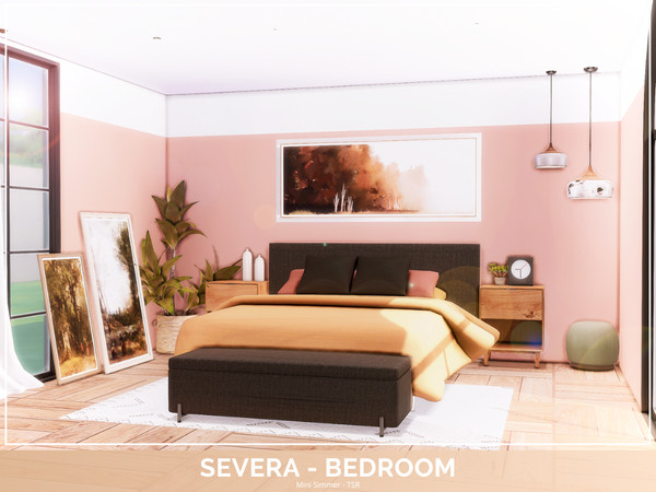 Sims 4 — Severa Bedroom - TSR Only CC by Mini_Simmer — Room type: Bedroom Size: 6x5 Price: $8,924 Wall Height: Short
