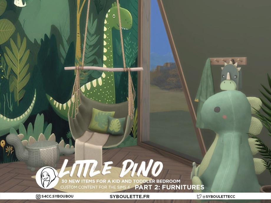 The Sims Resource - Patreon release - Dino kid bedroom - Part 2: Furnitures
