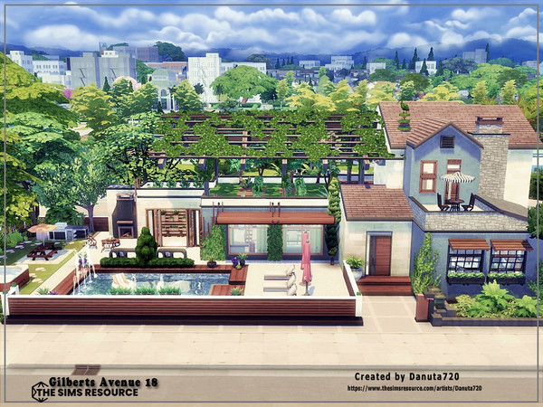 Sims 4 — Gilberts Avenue 18 by Danuta720 — A house with a rooftop garden. You grow vegetables and fruits, relax by the