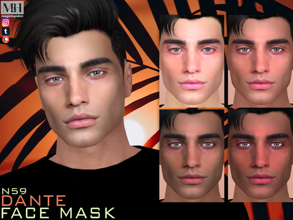 Sims 4 — [Patreon] Dante Face Mask N59 by MagicHand — Cute face in 6 skin color variations - HQ Compatible. Preview - CAS