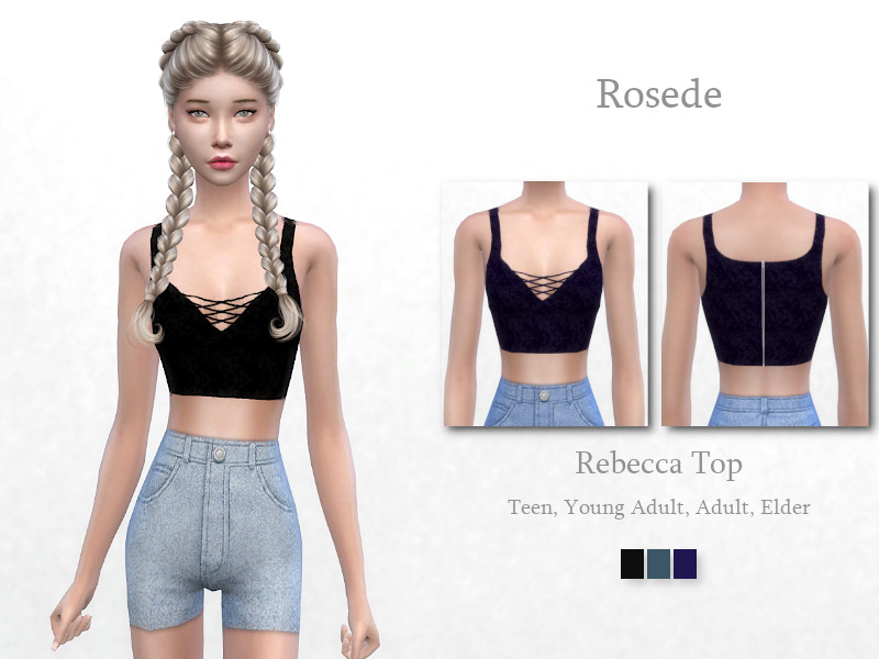 Sims 4 Rebecca Top by _Rosede_