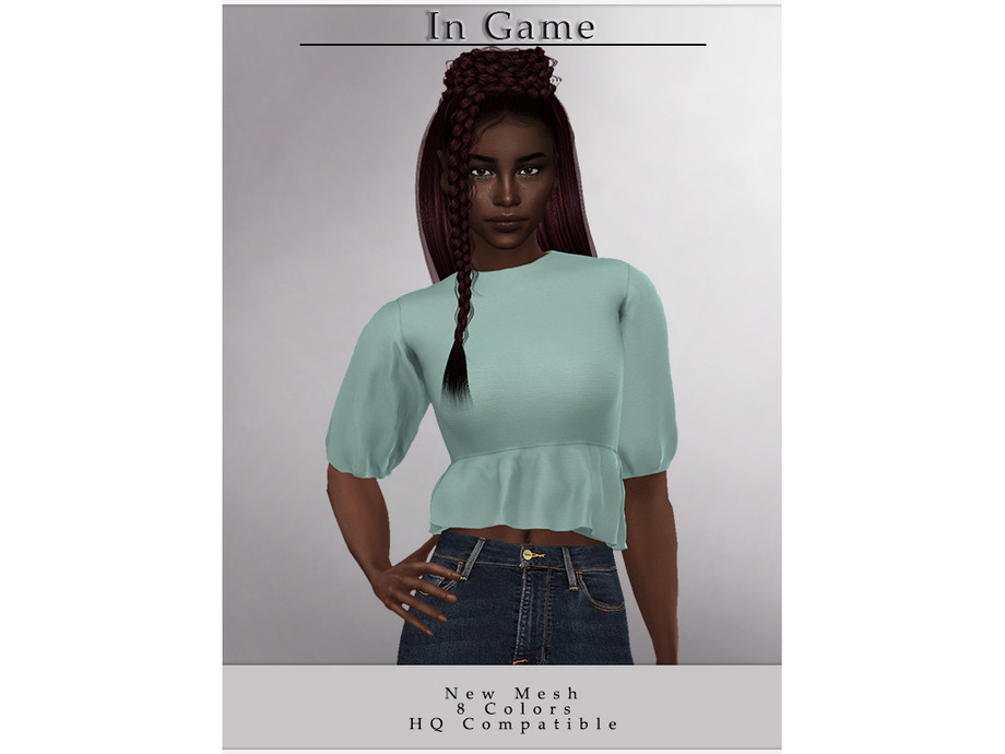 The Sims Resource - ChordoftheRings Short Sleeve Blouse T-449