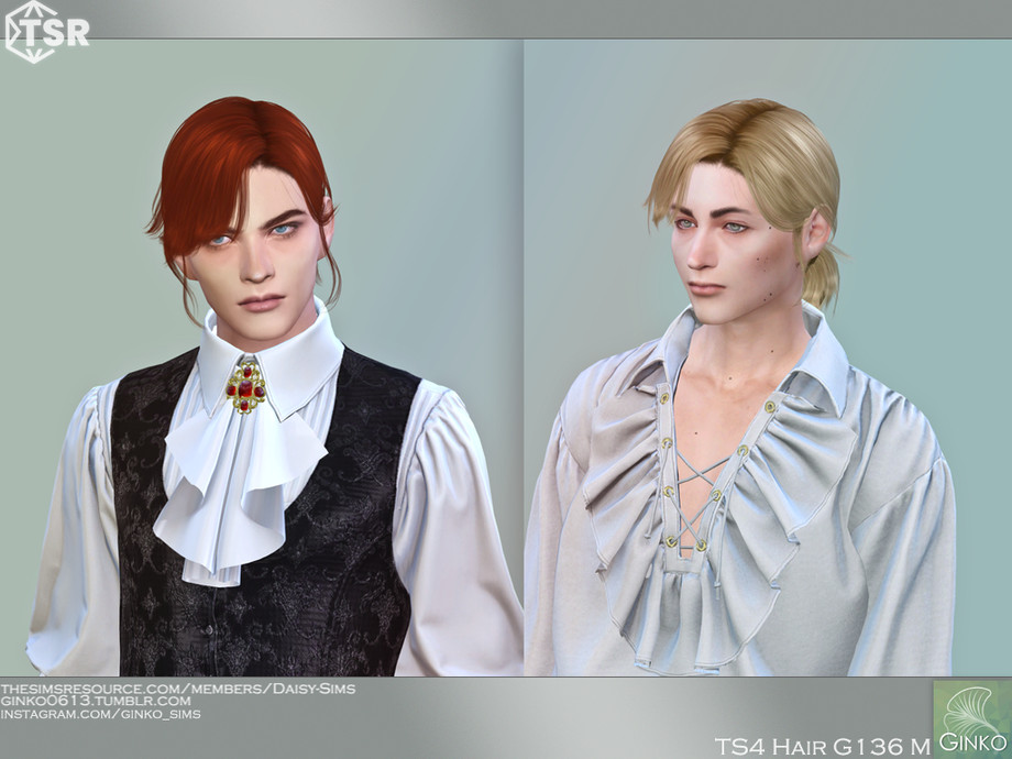 Second Life Marketplace - A&A Hardy Hair Moonlight (men's ponytail hairstyle,  straight, bangs)