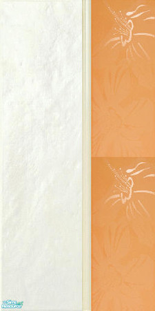 Sims 2 — biglo set - biglo fiorili right by skinflin — cream green wall orange flower tile right