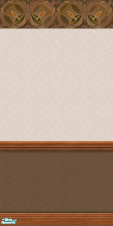 Sims 2 — Outrageous!  Brown Floor II by TSR Archive — Brown wall with a border that has a matching floor tile that can be