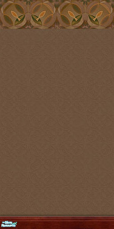 Sims 2 — Outrageous!  Brown wall 1 by TSR Archive — Brown wall with a border that has a matching floor tile that can be