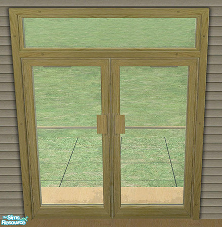 Sims 2 — Solid Pine Build Set - Big Shop Door by munchkin_brat — Pine recolor of the "Big Entrance Shop Door".