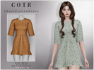 Sims 4 — Short Sleeve Dress D-244 by ChordoftheRings — ChordoftheRings Short Sleeve Dress D-244 - 8 Colors - New Mesh