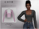 Sims 4 — Long Sleeve Blouse T-457 by ChordoftheRings — ChordoftheRings Long Sleeve Blouse T-457 - 8 Colors - New Mesh