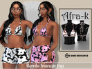Sims 4 — Bambi triangle top by akaysims — Cow print triangle bikini top. Comes in 20 swatches. 