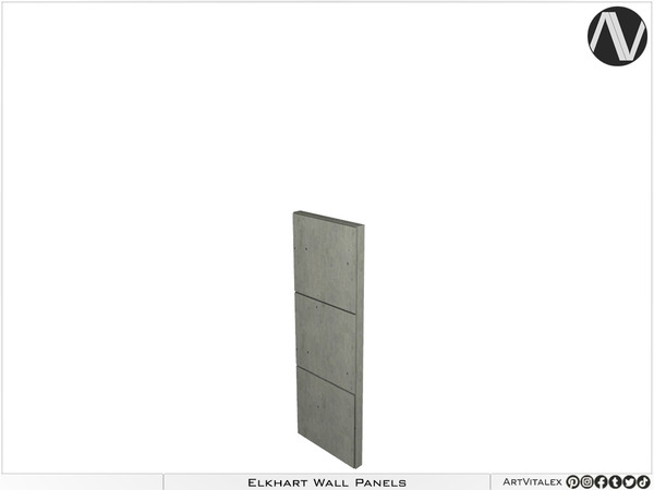 Sims 4 — Elkhart Split Wall Panel Short by ArtVitalex — Decorative Collection | All rights reserved | Belong to 2023