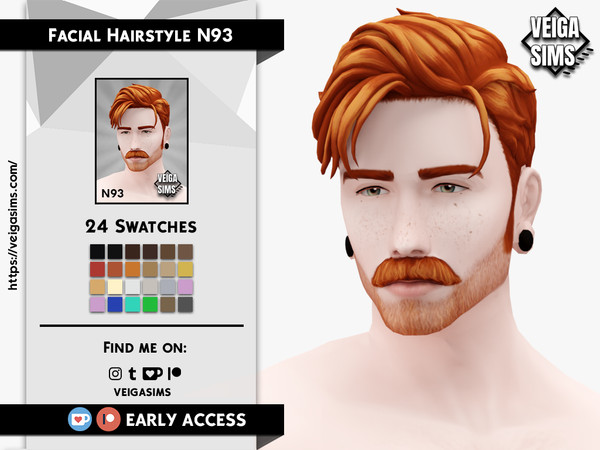 The Sims Resource | [Patreon] Facial Hair Style N93