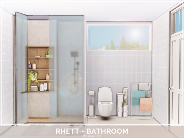 Sims 4 — Rhett Bathroom - TSR Only CC by Mini_Simmer — Room type: Bathroom Size: 4x4 Price: $7,231 Wall Height: Short
