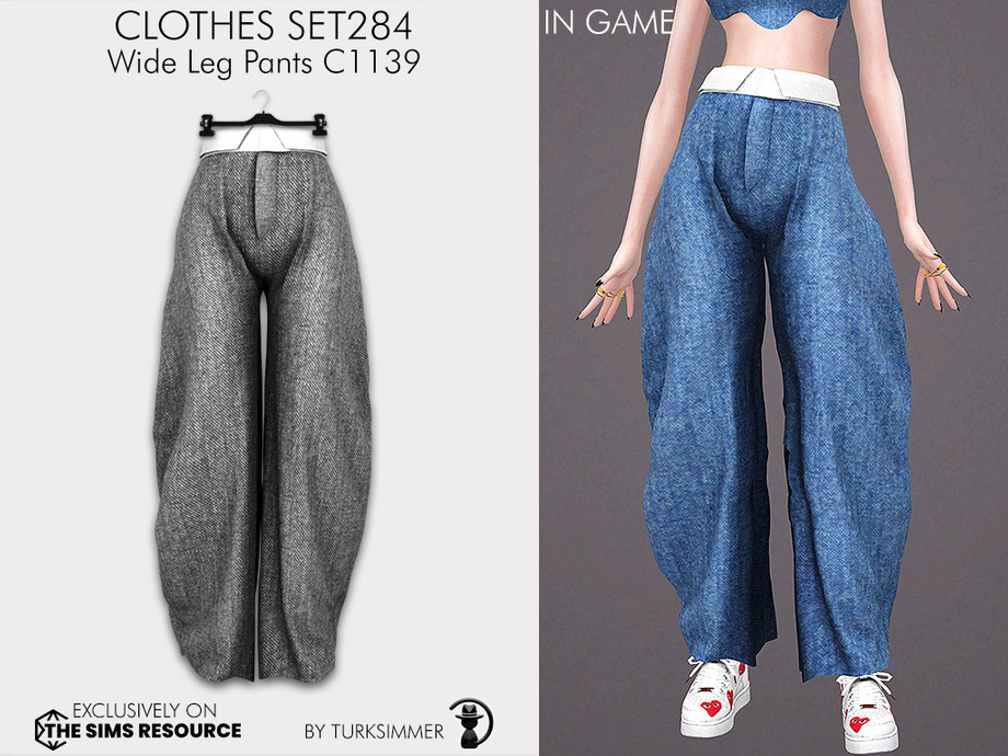 The Sims Resource - Clothes SET284 - Wide Leg Pants C1139