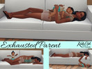 Sims 4 — Exhausted Parent by Koala-Girl-Designs — 3 poses for a parent and an infant