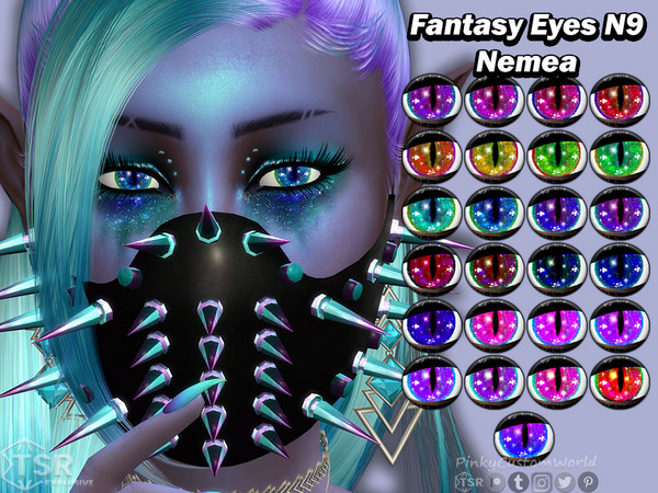 Sims 4 — Fantasy Eyes N9 - Nemea (Facepaint) by PinkyCustomWorld — Cute fantasy eyes with a cat like pupil that comes in