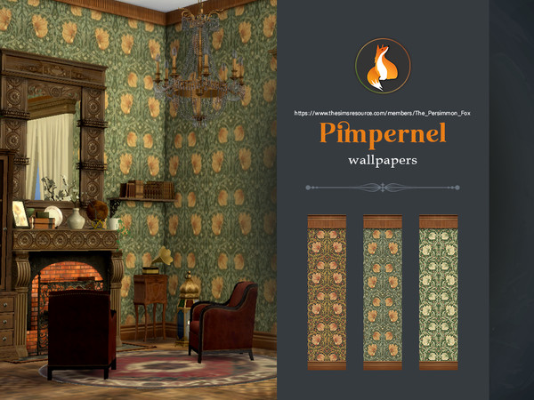 Sims 4 — Victorian Wallpapers (Pimpernel) by The_Persimmon_Fox — Victorian Wallpapers