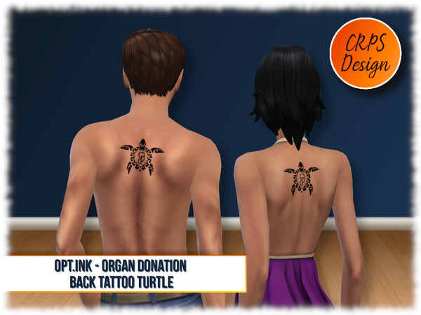 Sims 4 — OptInk back tattoo Turtle by Stephanie_Mey1991 — Official Opt.Ink tattoo (organ donation tattoo) from Junge