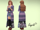 Sims 4 — Long Mushroom Cardigan (requires Paranormal) by Emyrld — Long purple cardigan with mushroom detail and shorts