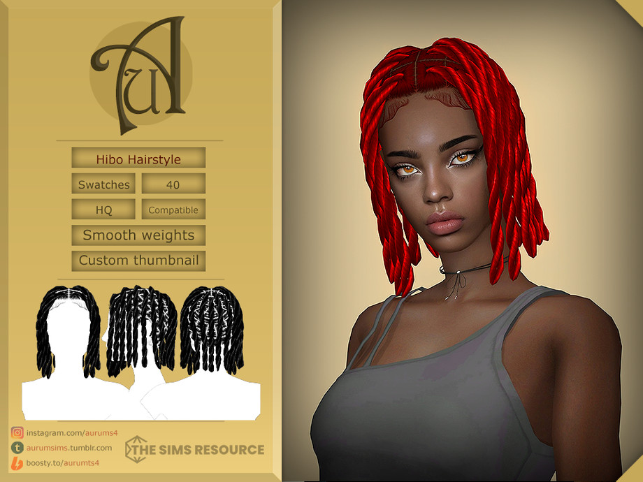 The Sims Resource - Hibo - Twisted locs for female sims