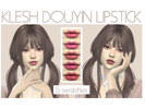 Sims 4 — DOUYIN LIPSTICK by klesh — category: makeup + lipstick 5 swatches/colors HQ compatible female adult, young
