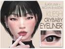 Sims 4 — [KLESH] CRYBABY EYELINER by klesh — category: makeup + eyeliner black eyeliner and dark brown shadow HQ
