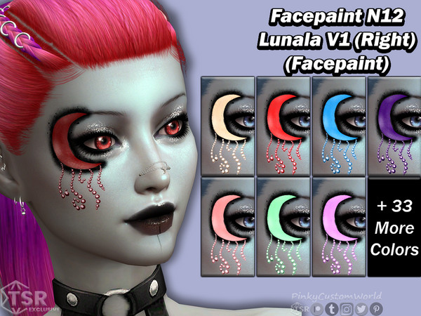 The Sims Resource - Facepaint N12 - Lunala V1 Right (Facepaint)