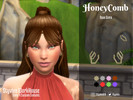 Sims 4 — [SWH] Honey_Comb F by Styvlen — This pair of earrings is composed of two earring on the lobe and an anti-tragus