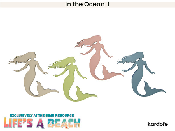 Sims 4 — Life's a Beach_kardofe_In the Ocean_Mermaid by kardofe — First part of a set of beach and sea themed wall
