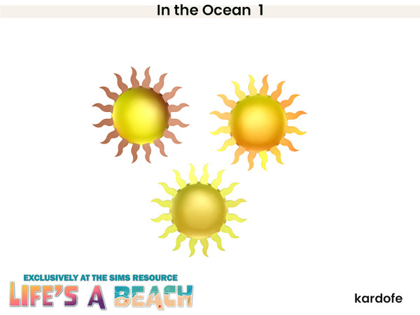 Sims 4 — Life's a Beach_kardofe_In the Ocean_Sun by kardofe — First part of a set of beach and sea themed wall