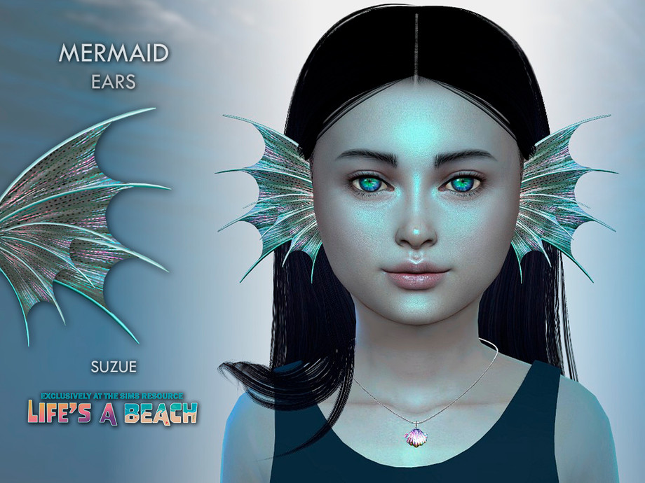 The Sims Resource - Life's a Beach Mermaid Ears Child