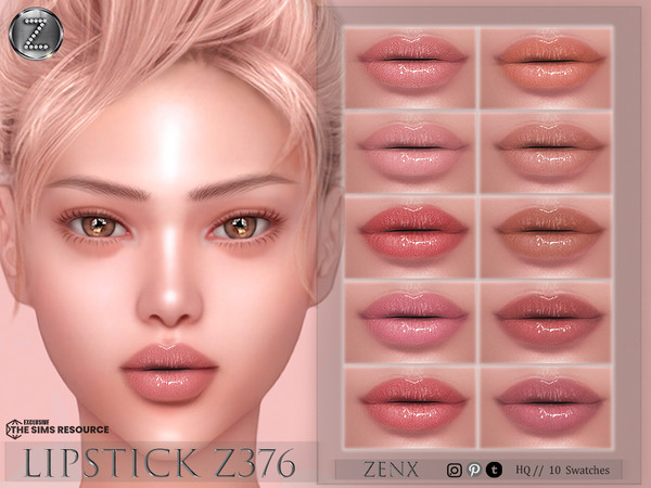Sims 4 — [ZENX] LIPSTICK Z376 by ZENX — Base Game