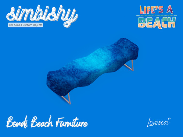 Sims 4 — Life's a Beach - Bondi Beach - Loveseat by simbishy — Bring the beach right into your sims' home with the Bondi