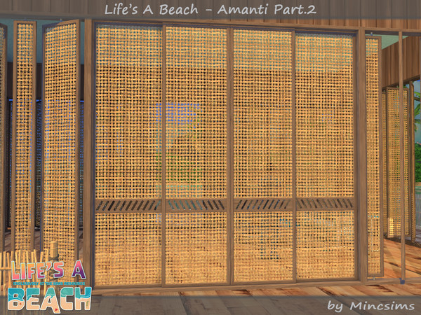 Sims 4 — Life's A Beach Amanti Double Sliding Door 4x4 by Mincsims — The set consists of 12 packages. -4x4 for Medium